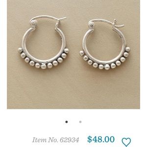 Silver bead hoop earrings from Sundance.